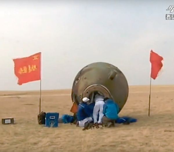 TWO CHINESE ASTRONAUTS BACK ON EARTH