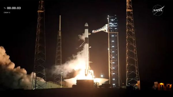 SPACEX LAUNCHES CREW-12 ASTRONAUTS TO SHORT-STAFFED INTERNATIONAL SPACE STATION. 'WE HAVE LEFT THE EARTH, BUT THE EARTH HAS NOT LEFT US.'