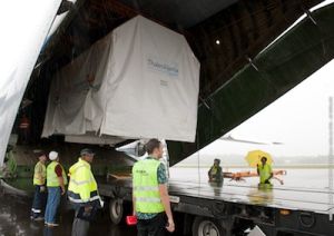 EUROPE'S FIRST SENTINEL SATELLITE SHIPPED TO KOUROU
