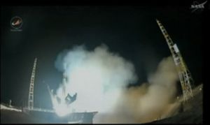 RUSSIAN PROGRESS CARGO CRAFT DOCKS AT SPACE STATION