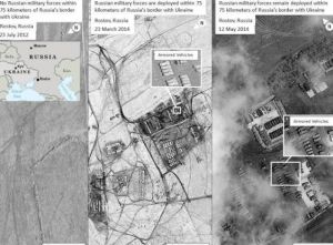 SATELLITE PHOTOS SHOW RUSSIAN FORCES STILL ON UKRAINE'S BORDER, U.S. SAYS