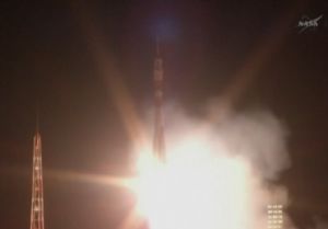RUSSIAN SOYUZ LAUNCHES CREW OF THREE TO SPACE STATION