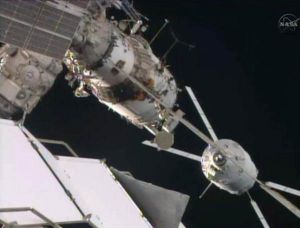 EUROPE'S LAST ATV CARGO SHIP HOOKS UP WITH SPACE STATION