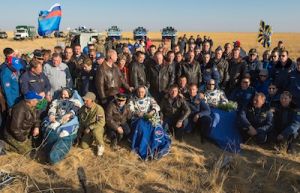 THREE-MAN SPACE STATION CREW RETURNS TO EARTH