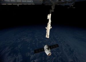  	 SUPPLIES DELIVERED TO SPACE STATION BY DRAGON CARGO CRAFT
