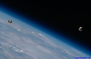 NAVY'S NEW 'BEACH BALL' SATELLITE TAKES A SPIN FROM THE ISS