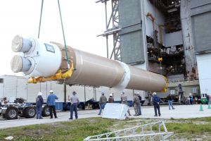 ATLAS 5 ROCKET ASSEMBLED FOR NASA SATELLITE LAUNCH