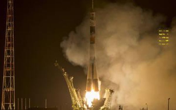SOYUZ ROCKET LAUNCHES YEARLONG SPACE STATION CREW