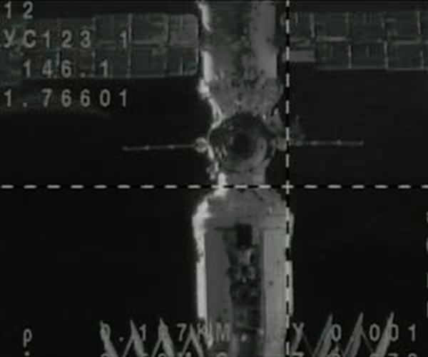SOYUZ SPACECRAFT DOCKS AT ISS FOR YEAR-LONG MISSION