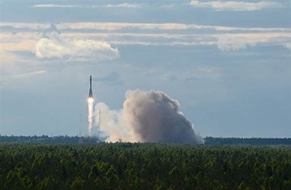 RUSSIA LAUNCHES FIRST SOYUZ ROCKET SINCE SPACE STATION MISSION FAILURE