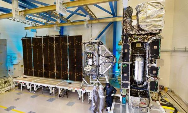 NOAA'S GOES-R SATELLITE SOLAR ARRAY SPREADS ITS WING