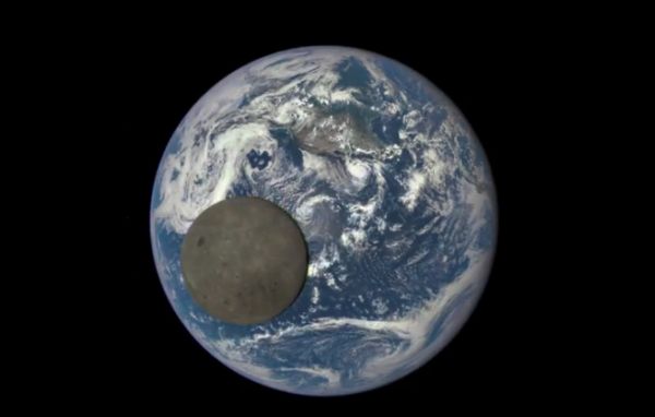 NASA CAMERA SHOWS MOON CROSSING EARTH