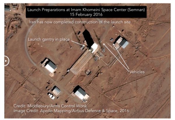 SATELLITE IMAGERY SHOWS IRAN PREPARING TO LAUNCH SATELLITE