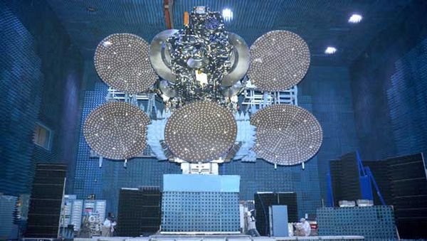 COMMUNICATIONS SATELLITE ARRIVES AT CAPE CANAVERAL FOR LAUNCH IN APRIL ATOP A FALCON 9 ROCKET