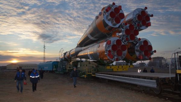 PROGRESS CARGO CRAFT ROLLED OUT FOR LAUNCH TO SPACE STATION 