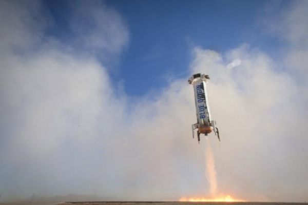 BEZOS PRAISES THIRD BLUE ORIGIN LAUNCH-AND-LAND ROCKET TEST AS 'PERFECT' 