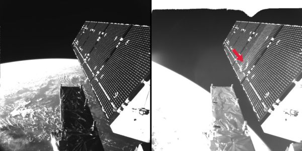 EUROPEAN SATELLITE HIT BY SPACE PARTICLE 