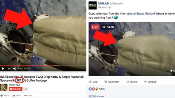 THOSE FACEBOOK LIVES FROM SPACE ARE FAKE AF