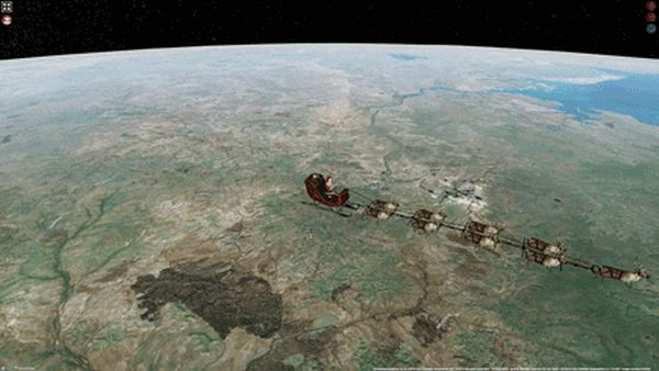 AMAZING SATELLITE PICTURES LIVE FROM SANTA’S TRIP AROUND THE WORLD