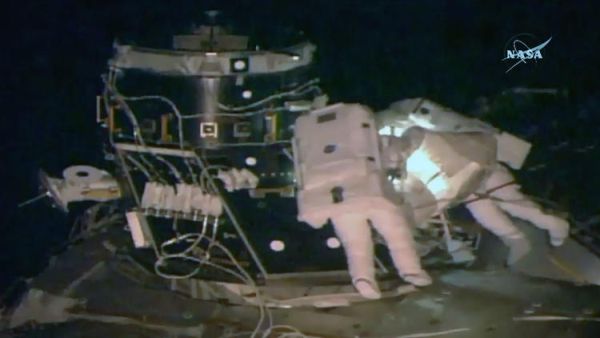 SPACEWALKING ASTRONAUTS LOSE A PIECE OF SHIELD NEEDED FOR INTERNATIONAL SPACE STATION