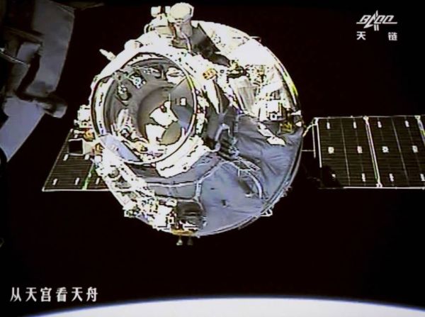 CHINA’S FIRST UNMANNED SPACE CARGO SHIP DOCKS WITH CHINESE SPACE STATION