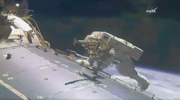 ASTRONAUTS COMPLETE SHORTENED SPACEWALK OUTSIDE INTERNATIONAL SPACE STATION