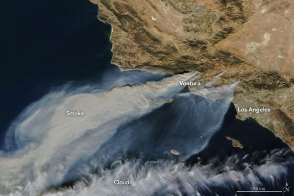NASA SATELLITE CAPTURES RAGING SOUTHERN CALIFORNIA FIRES FROM SPACE