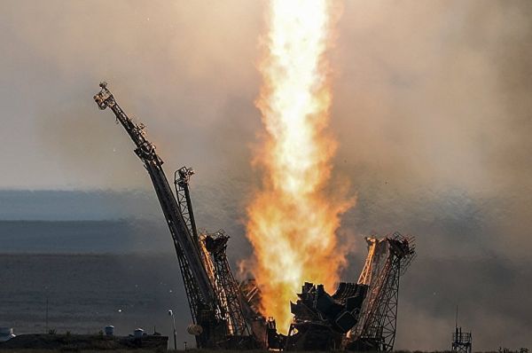SOYUZ MS-07 MANNED SPACECRAFT WITH NEW ISS CREW LAUNCHED FROM BAIKONUR