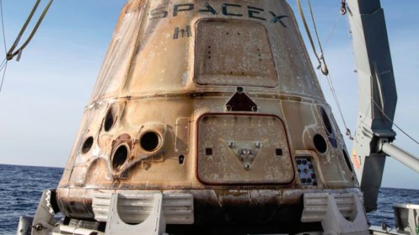 COMMERCIAL CARGO CRAFT SPLASHES DOWN IN PACIFIC OCEAN AFTER STATION RESUPPLY RUN