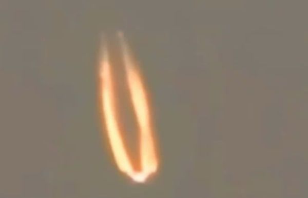 SATELLITE TRANSFORMS INTO HUGE FIREBALL AS IT CRASHES TO EARTH IN PERU