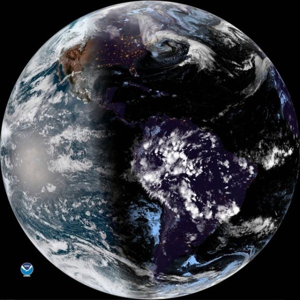SATELLITE VIEW SHOWS 'BOMB CYCLONE' BATTERING U.S. EAST COAST