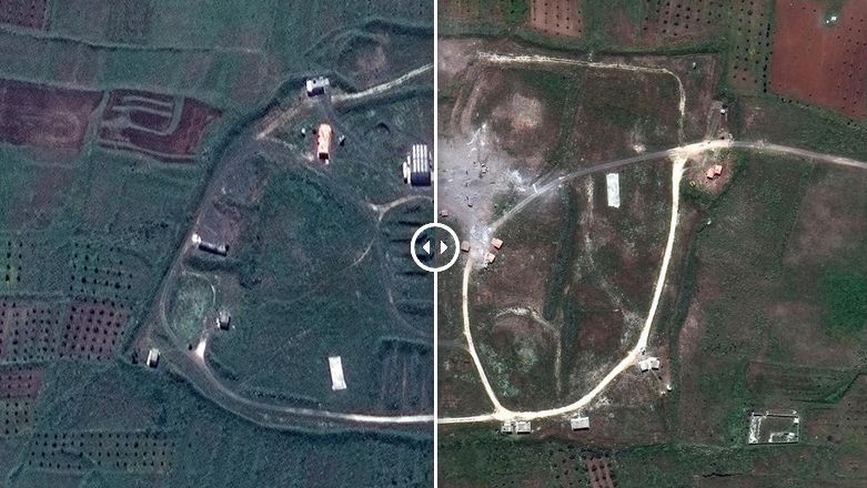 SATELLITE IMAGES SHOW CRATERS AT ALLEGED SYRIAN CHEMICAL WEAPONS FACILITIES