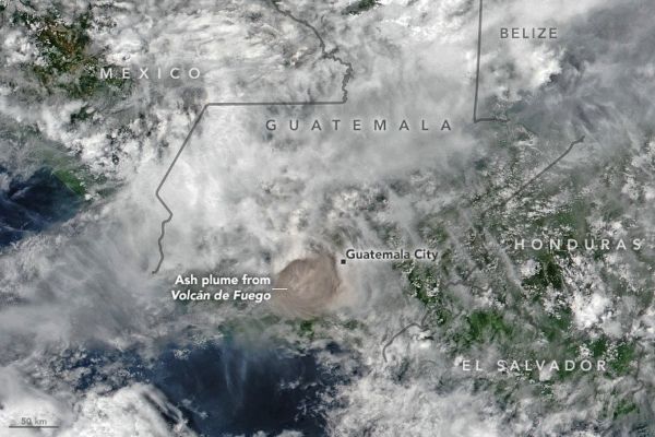 DEADLY FUEGO VOLCANO ERUPTION IN GUATEMALA SPOTTED FROM SPACE