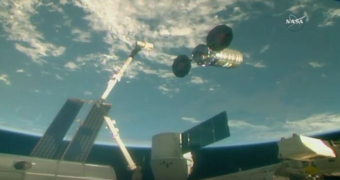 CYGNUS SPACECRAFT LEAVES THE SPACE STATION AFTER GIVING IT AN ORBITAL BOOST