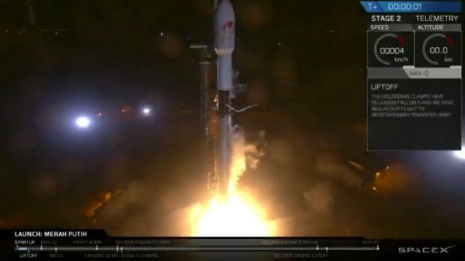 INDONESIAN COMMUNICATIONS SATELLITE DEPLOYED IN ORBIT BY SPACEX