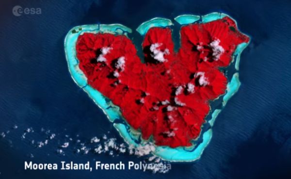 ESA HONORS VALENTINE'S DAY WITH EARTH HEARTS SEEN FROM SPACE