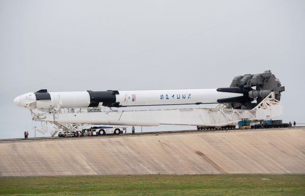 SPACEX’S CREW DRAGON ROLLS OUT FOR TEST FLIGHT