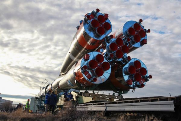 TWO SOYUZ ROCKETS ROLLED OUT FOR LAUNCHES ON DIFFERENT CONTINENTS