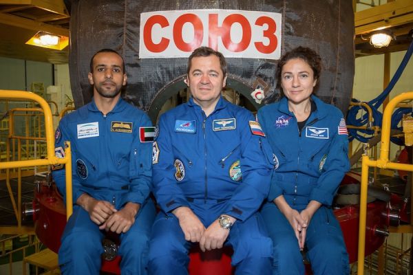 SOYUZ ROCKET IN POSITION FOR LAUNCH OF NEXT STATION CREW