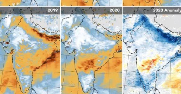 NASA SATELLITE REVEALS HUGE DROP IN AIR POLLUTION OVER PARTS OF INDIA SINCE COVID-19 LOCKDOWN