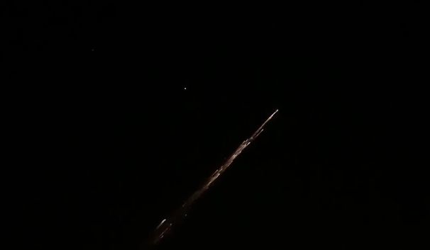 NOT A METEOR, BUT A RUSSIAN ROCKET RE-ENTERING EARTH'S ATMOSPHERE STREAKS ACROSS THE WEST TEXAS SKIES