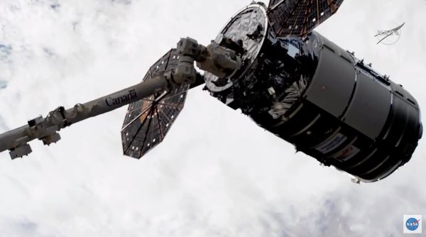 CYGNUS SUPPLY SHIP REACHES SPACE STATION WITH TITANIUM TOILET