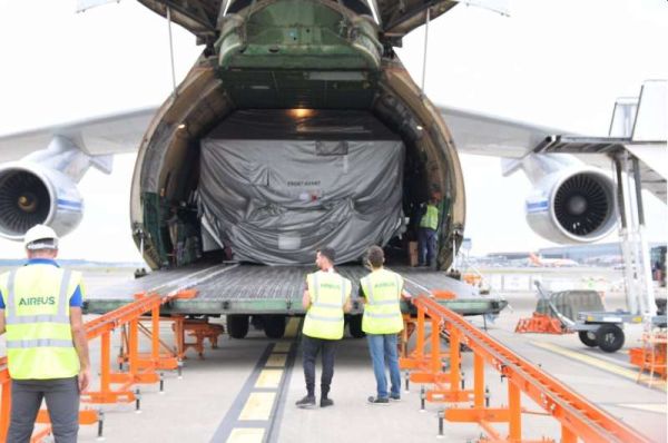 REPROGRAMMABLE SATELLITE SHIPPED TO LAUNCH SITE