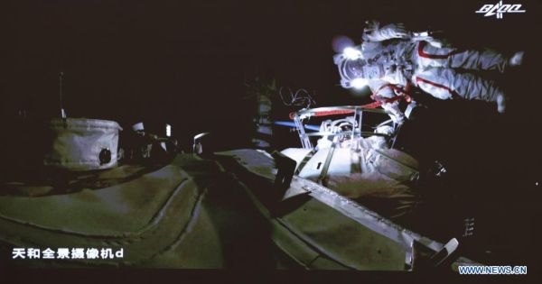 CHINESE ASTRONAUTS COMPLETE FIRST SPACEWALK OUTSIDE NEW SPACE STATION