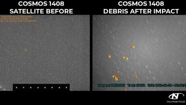Space debris from Russian anti-satellite missile test spotted in telescope images and video