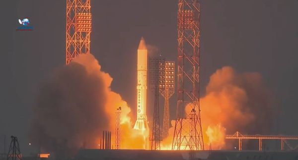 PROTON ROCKET LAUNCHES TWO RUSSIAN BROADCASTING SATELLITES