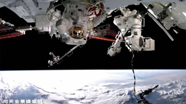 Chinese astronauts take 4-hour spacewalk outside new lab at Tiangong space station