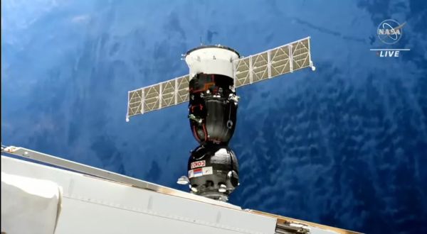 RUSSIA'S REPLACEMENT SOYUZ SPACECRAFT ARRIVES AT SPACE STATION