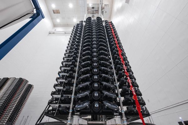 SPACEX UNVEILS FIRST BATCH OF LARGER UPGRADED STARLINK SATELLITES