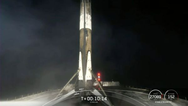 SpaceX launches 22 next-gen Starlink satellites to orbit, lands rocket at sea